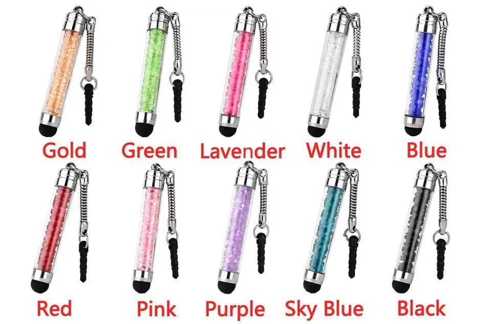 Luxury fashion diamond crystal touch pen iPhone flat panel universal dust plug(3packs) | Электроника