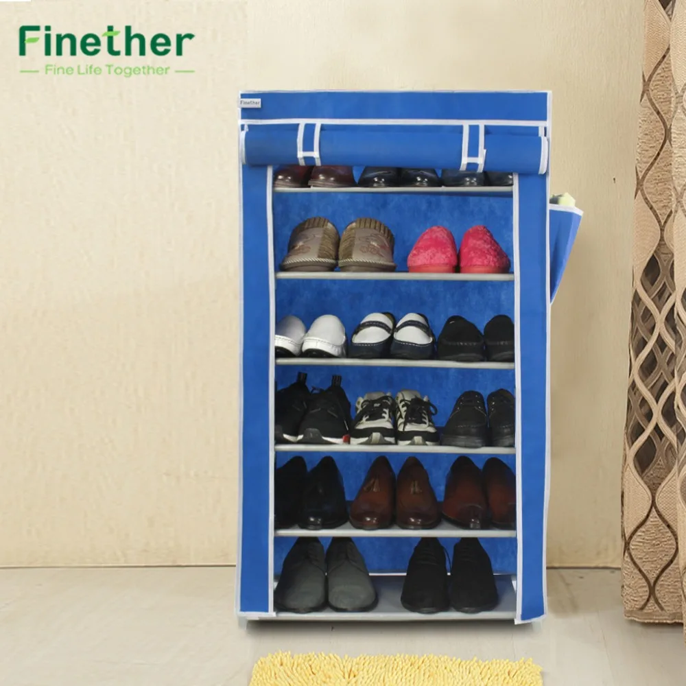 Стеллаж для обуви Finether из нетканного материала с боковыми карманами органайзер