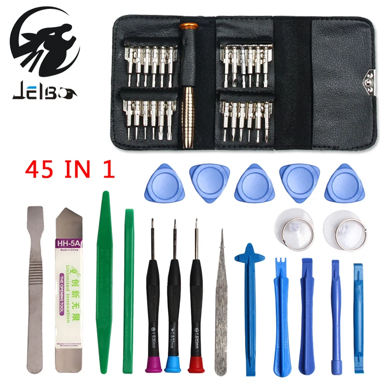 JelBo 45 in 1 Mobile Phone Repair Tool Kit for iPhone iPad Xiaomi Tablet PC Small Toys Hand Tools Set Pry Opening Screwdriver цена JelBo 45 in 1 Mobile Phone Repair Tool Kit for iPhone iPad Xiaomi Tablet PC Small Toys Hand Tools Set Pry Opening Screwdriver цены онлайн