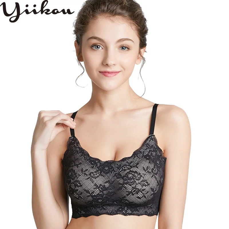 

Women's thin section no steel ring bra spring and summer lace underwear no trace gathered vest style comfortable underwear