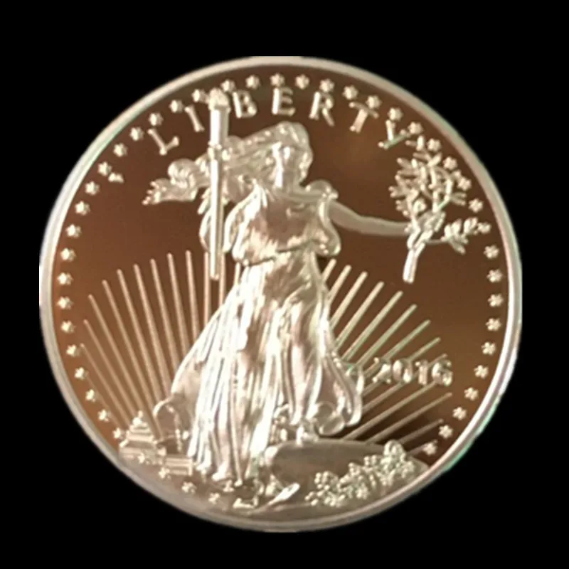 20 шт., не магнитный Сувенирный значок свободы свободы, 24 K, настоящее золото, США, Орел, 32,6 мм, копия монеты