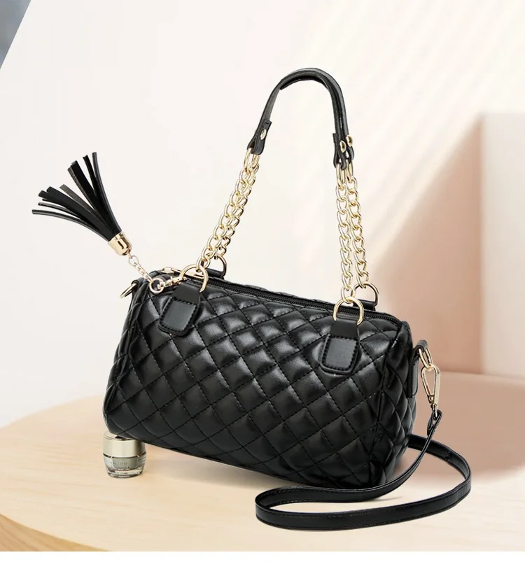 Diamond Lattice Women handbag Small Female Boston Totes tassel Crossbody Messenger Bags for women's Shoulder Bags Chain bolsas (1)