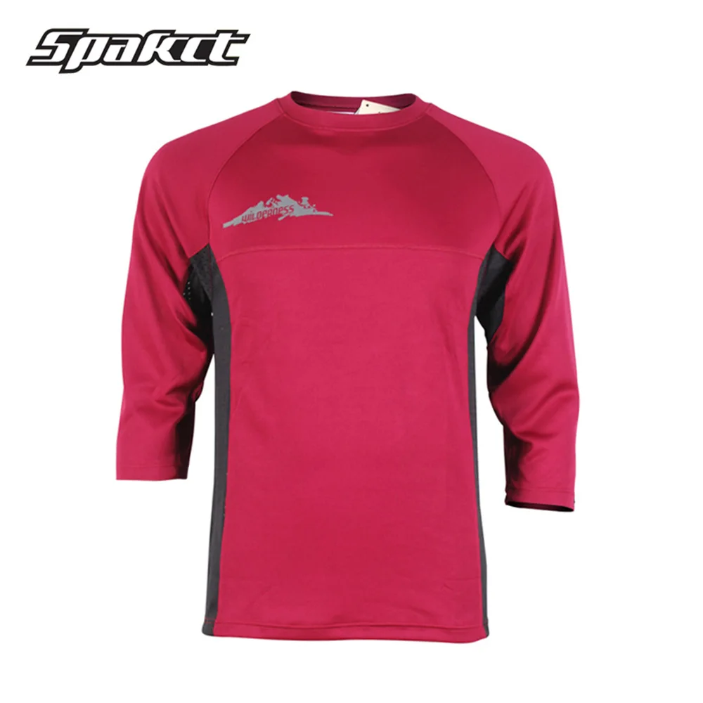 

SPAKCT Men Downhill Jersey MTB Mountain Bike Cycling Jersey Motocross Tshirts Three-quarter Sleeve DH Offroad BMX Racing Clothes