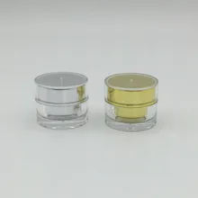5 г блестящий серебристый/золотистый акриловый прямые, округлые формы банки/горшок/бутылка для эссенции сыворотка крем образец тест арт уход за кожей ногтей упаковка