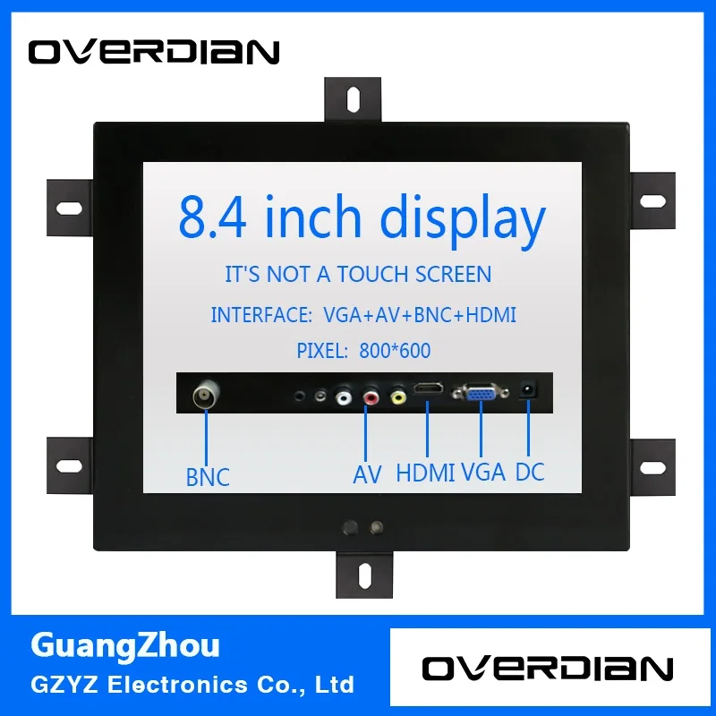 

8.4/8"Industrial Control Monitoring Machines Non-Touch Screen VGA/HDMI/BNC/AV interface Metal Shell Embedded Lcd Monitor800*600