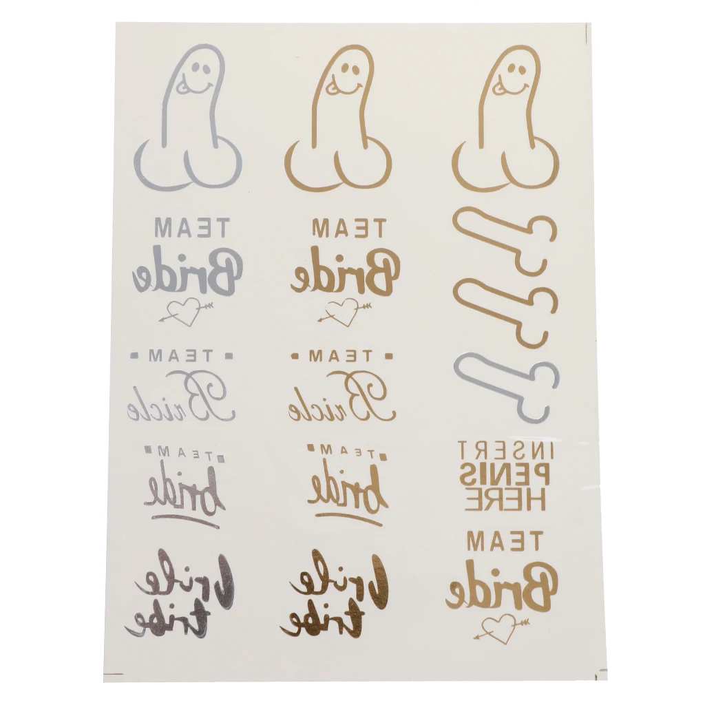 Bachelorette Party Waterproof Temporary Flash Tattoo Stickers