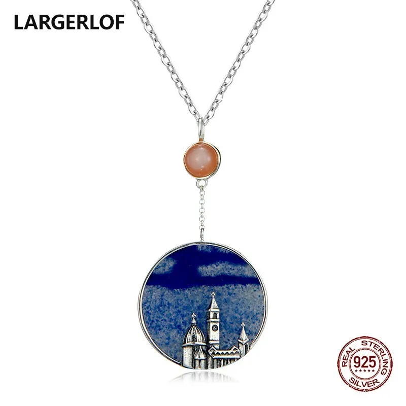 

LARGERLOF Pendant Necklaces 925 Sterling Silver Handmade Chalcedony Ladies Pendants Necklaces PD47118