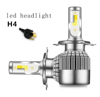 

1set*Hot New Products C6 H3 H4 Cob 8000lm Hid Led Headlight Double 36w Bulbs 6000k Super White Light C6