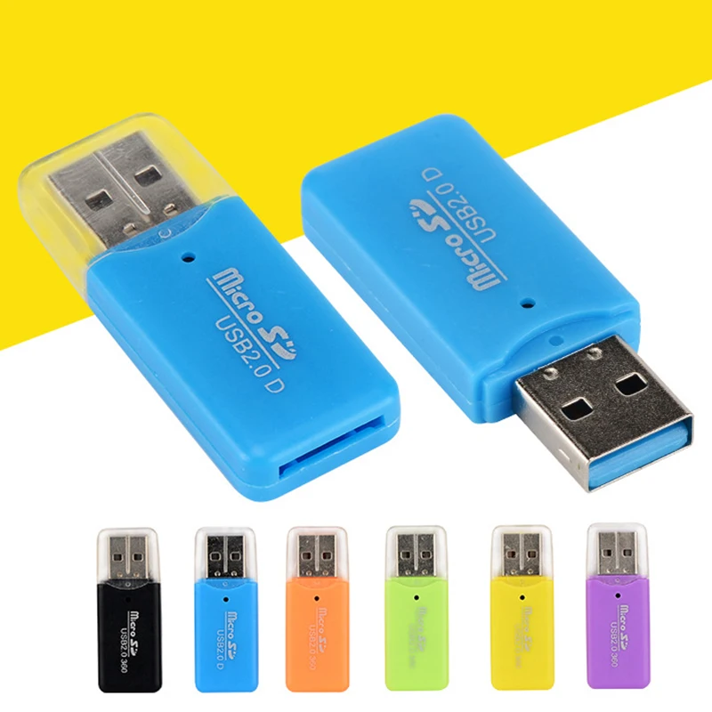 Высокое качество мини USB 2,0 кард-ридер для Micro SD карты TF карта адаптер Plug and Play красочный выбор для планшетных ПК