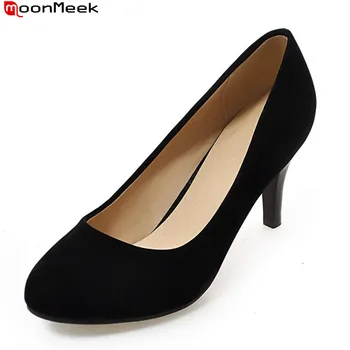 

MoonMeek spring summer pumps women shoes extreme high heels round toe slip on shallow simple dress party wedding shoes