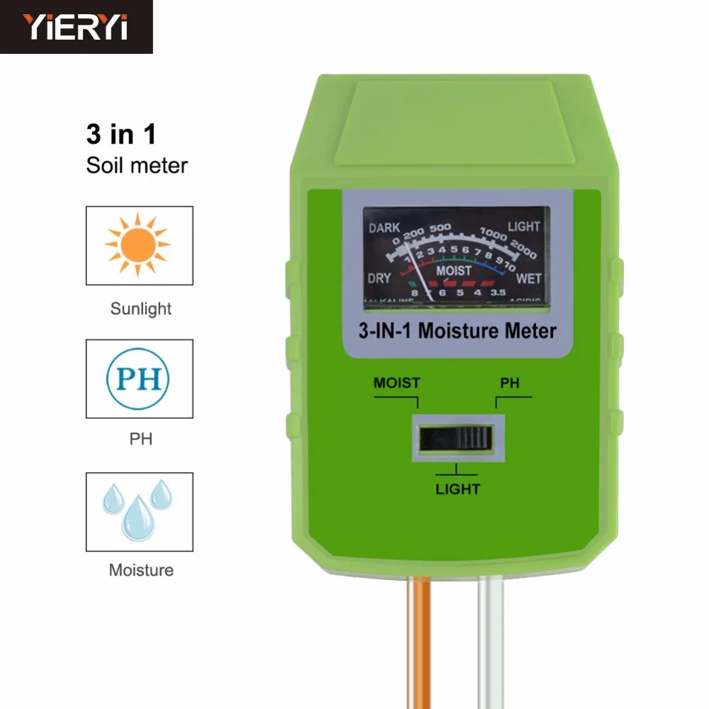 

yieryi 3 in1 Analog Soil Meter Plant Flowers Soil Moisture Light PH Meter Tester High Quality Arrive for Professional Garden
