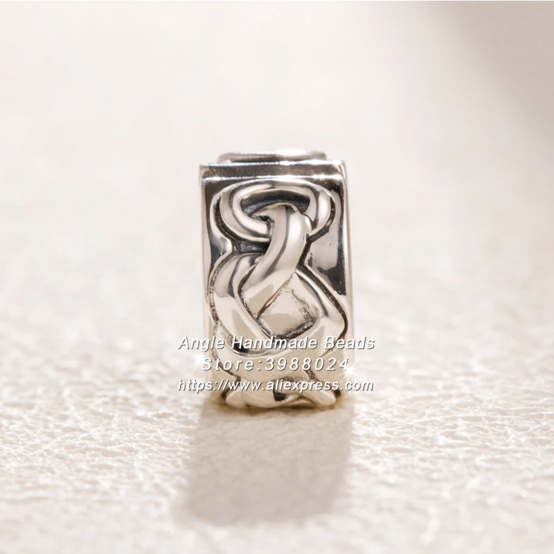 

2019 Mother's Day S925 Sterling Silver Knotted Heart Clip Charm beads Fits All European DIY Bracelets Necklaces