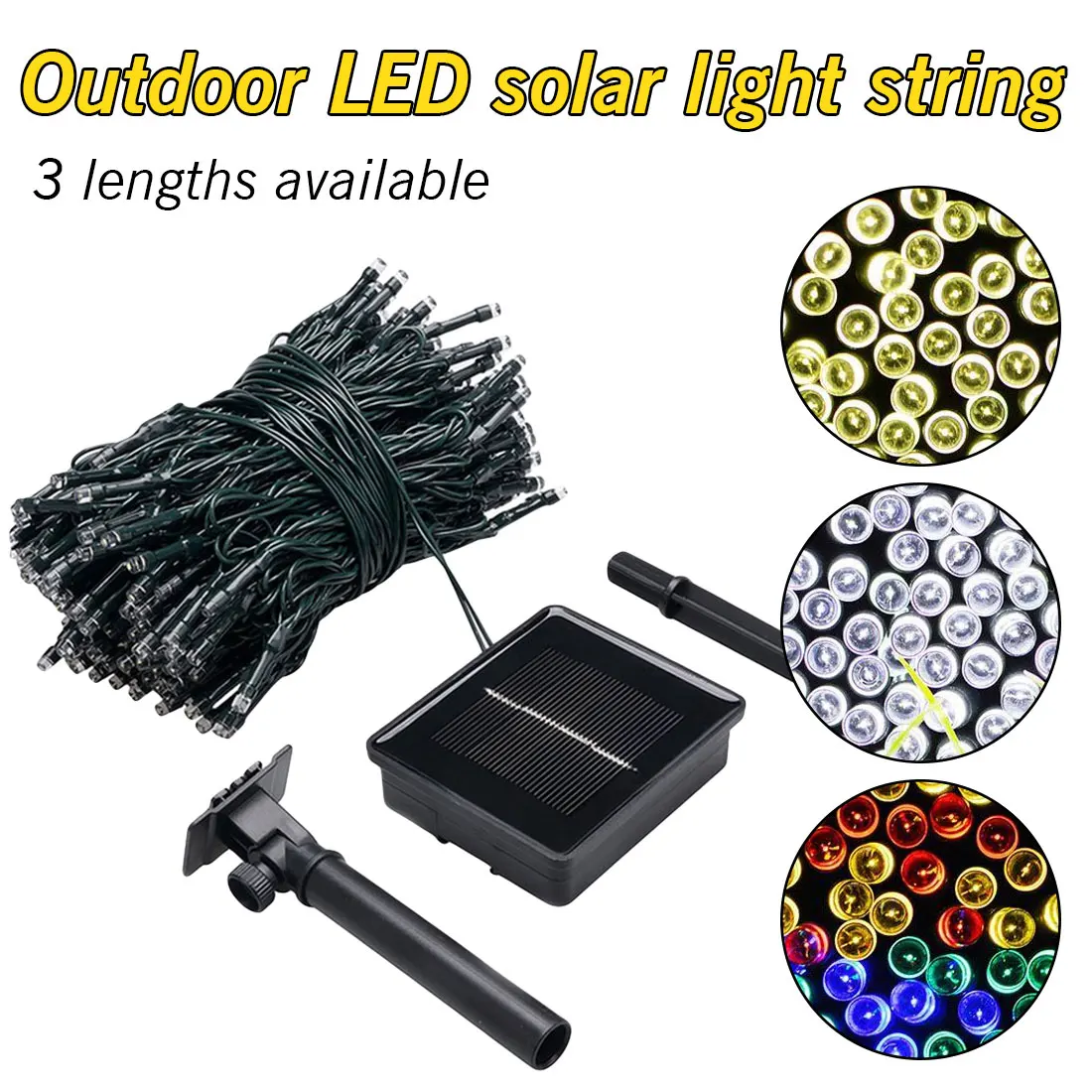 

Solar Powered Lights Christmas Street Garland LED String Strip Light Outdoor Waterproof for Garden Wedding Lamp 7M/12M//22M