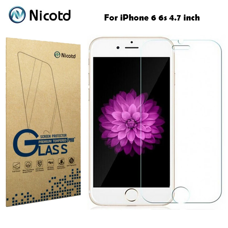  Nicotd 9 H 03mm 2.5D Arc Scratch-beständig Gehärtetem Glas für iPhone 6 6 s 47 