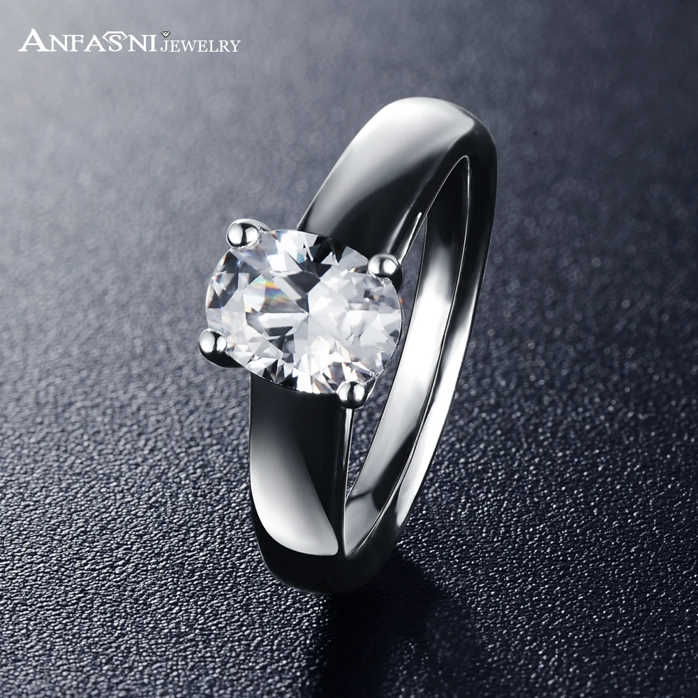 

ANFASNI 2017 Top Selling Simple Style Rings Silver Color Rectangle Shape Zirconia Ring Jewelry Women Anel Bijoux CRI0389-B