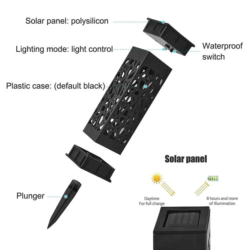 2 шт. солнечные полые лампы для газонов садовое освещение Декор открытый путь пейзаж водонепроницаемый освещение