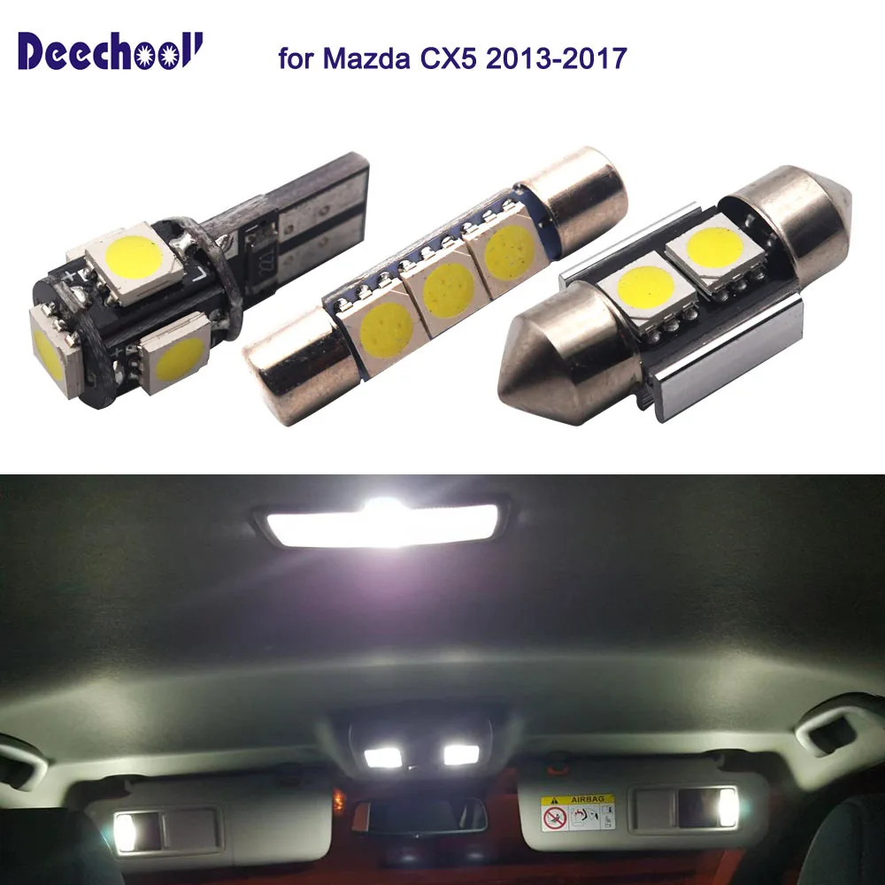 deechooll 14pcs Car Dome Light Bulbs for Mazda CX5 2013 2017 ,White LED Interior Lights for