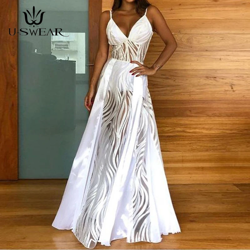 

U-SWEAR Evening Dress 2019 A-Line V-Neck Spaghetti Straps Long Lace Evening Party Prom Formal Gown Dress Vestidos Robe De Soiree