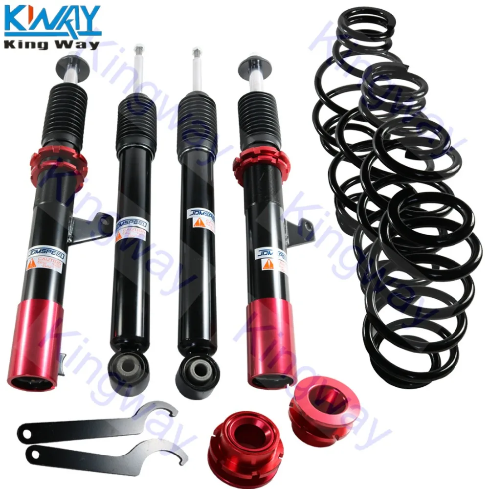 

FREE SHIPPING - King Way - Gold Red Coilover Suspension Lowering For VW Golf Tiguan Beetle CC GTI R Jetta MK5 MK6
