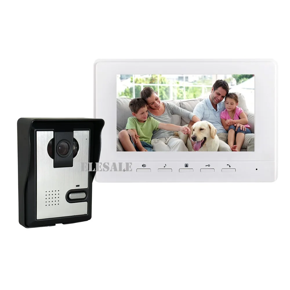 

Home Security Video Intercom Door Phone Doorbell System IR Night Vision Camera 7" Color LCD Monitor