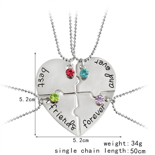 Couples Necklace Best Friend Friendship Matching Dog Tag Necklaces