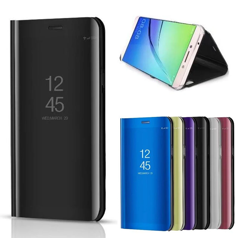 Clear Mirror Window View Flip Case For Huawei Honor Y9 Y6