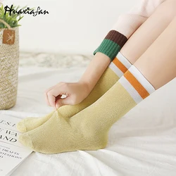 Huaxiafan Novedad de Moda Calcetines con Brillo para Niñas Casual Sólido Oro / Negro / Gris Calcetines a Rayas Calcetines Largos Recién Llegados Huaxiafan Novedad de Moda Calcetines con Brillo para Niñas Casual Sólido Oro / Negro / Gris Calcetines a Rayas Calcetines Largos Recién Llegados