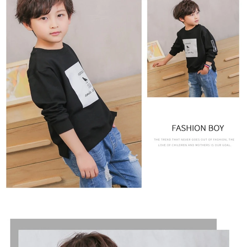 Baby boy Children's T-shirt Long sleeve cotton tops clothes spring and autumn Cartoon bird printing pattern kids sweatshirts tops clothing (3)