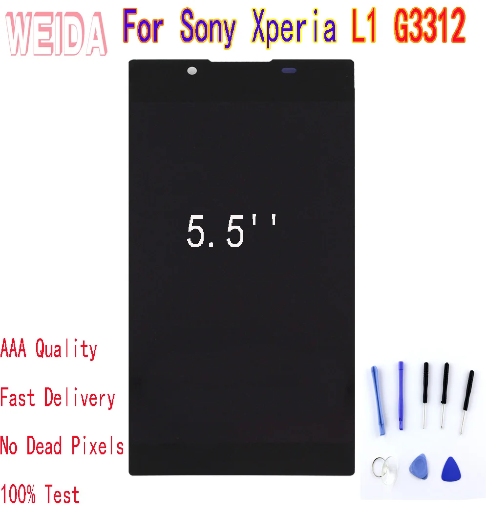 ЖК-дисплей WEIDA 5 ''для Sony Xperia L1 G3312 сенсорный экран с дигитайзером в сборе без