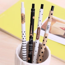 4 шт./лот, модные 0,5 мм автоматические ручки, милые черные и белые точки, пластиковые механические карандаши для студентов, Обучающие принадлежности для письма