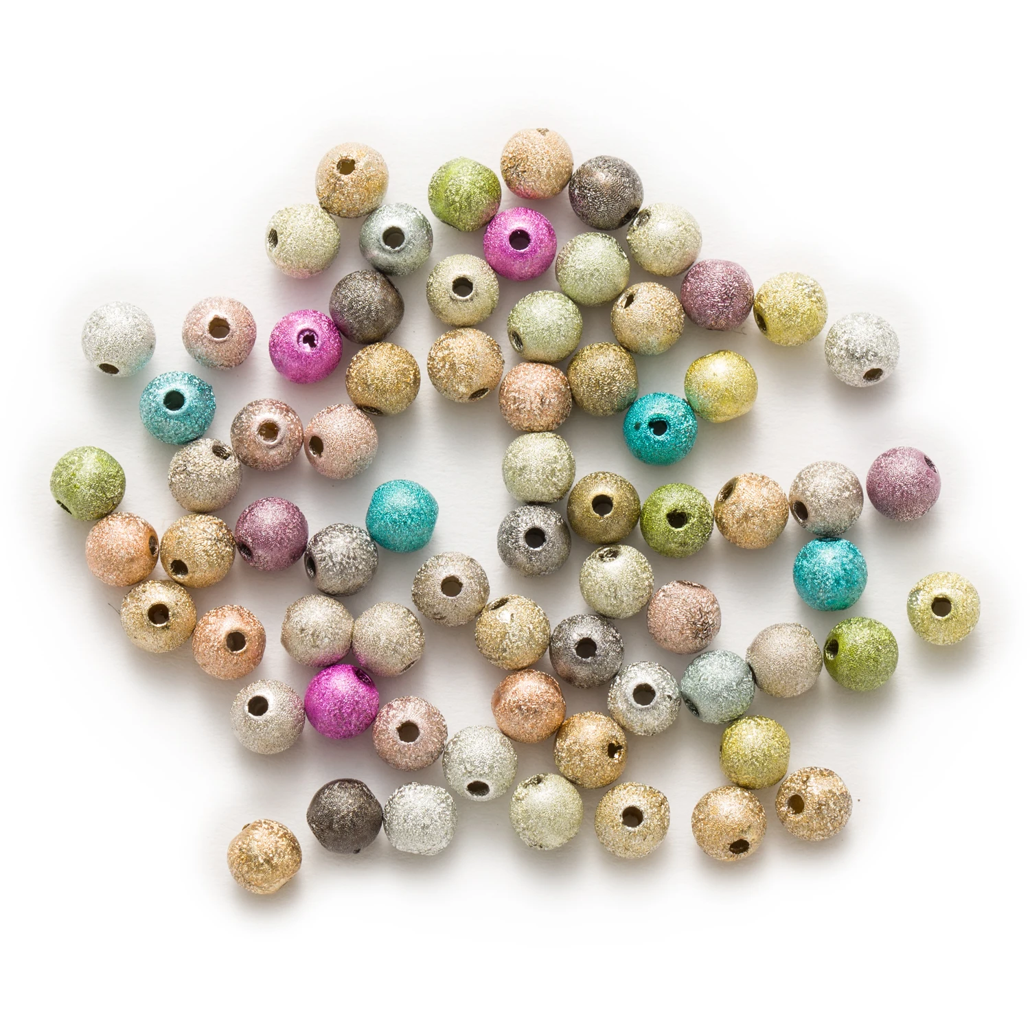 Random Mixed Stardust Acrylic Round Matte Spacer Beads Women Children