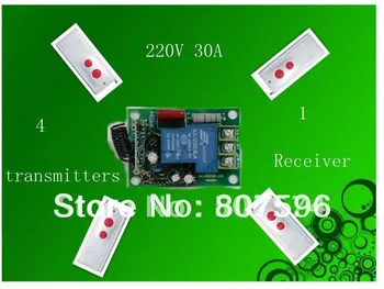 

1000M High Power AC 220V 30A 1CH Wireless RF Remote Control Switch 30A 4 Transmitter and Receiver For Water Pump Home Appliances