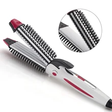 3 в 1 Multi-function выпрямитель для волос щетка для волос волновая пластина для завивки волос гофрированные плоские железные щипцы для завивки Утюги быстрый нагрев прическа инструмент