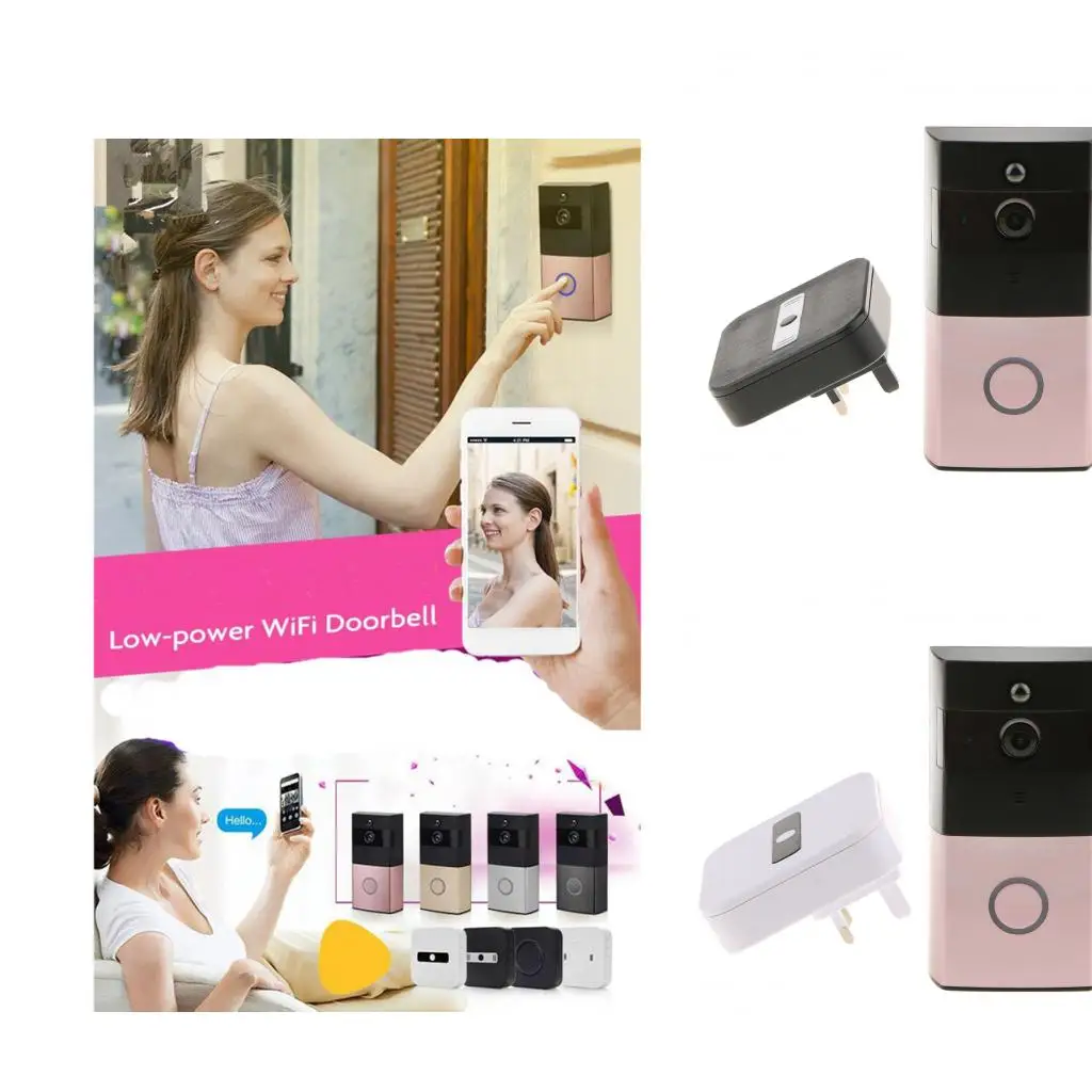 

Video Two Way Audio Intercom Doorbell IR Night Vision Monitor Door Phone Camera with UK Plug In Bell