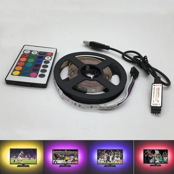 

USB LED Strip lamp 2835SMD DC5V Flexible LED light Tape Ribbon 1M 2M 3M 4M 5M HDTV TV Desktop Screen Background Bias lighting