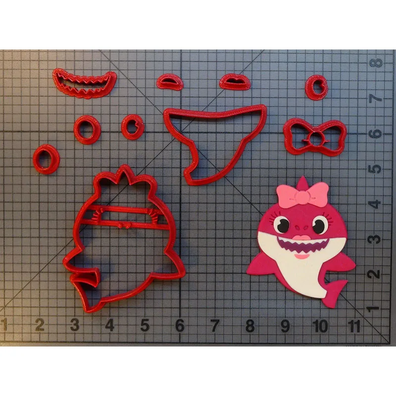 

Cute Shark Cookie Cutter Set Fondant Cupcake Top Mould Made 3D Printed Cookie Cutter Set Kitchen Accessories Cake Molds
