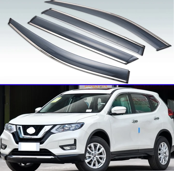 4 шт. наружный пластиковый козырек для Nissan X Trail Rogue 2013 2019 третьего поколения