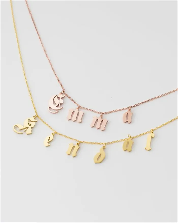 

Personalized Custom Friends Wedding Letter Necklaces Women Name Necklace Jewelry Stainless Steel Chain Bijoux Femme Ketting BFF