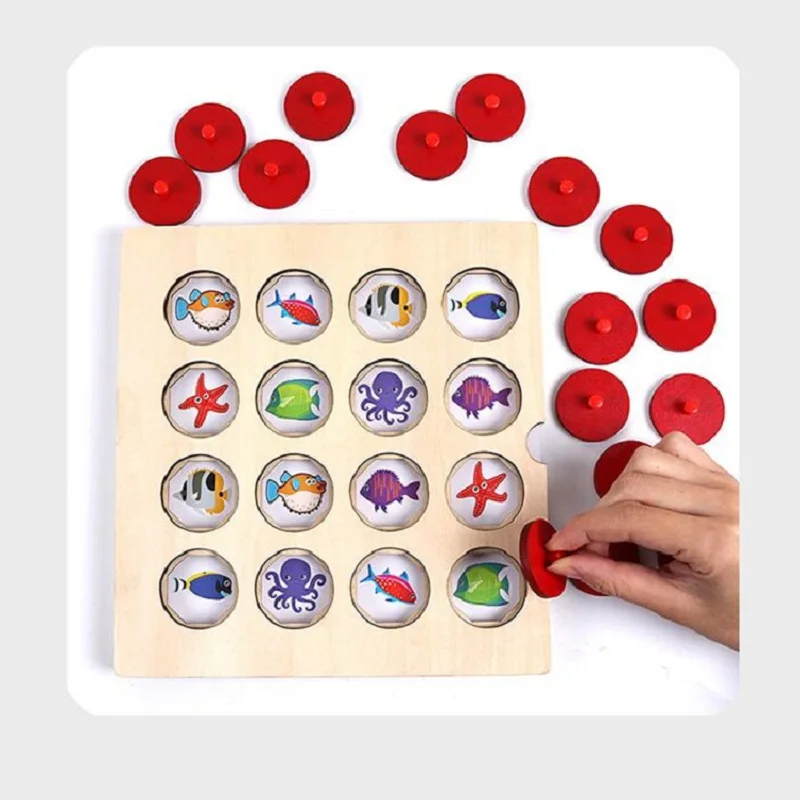 Kids Wooden memory chess children 3-6 years old brain development memory training game wooden toys 6