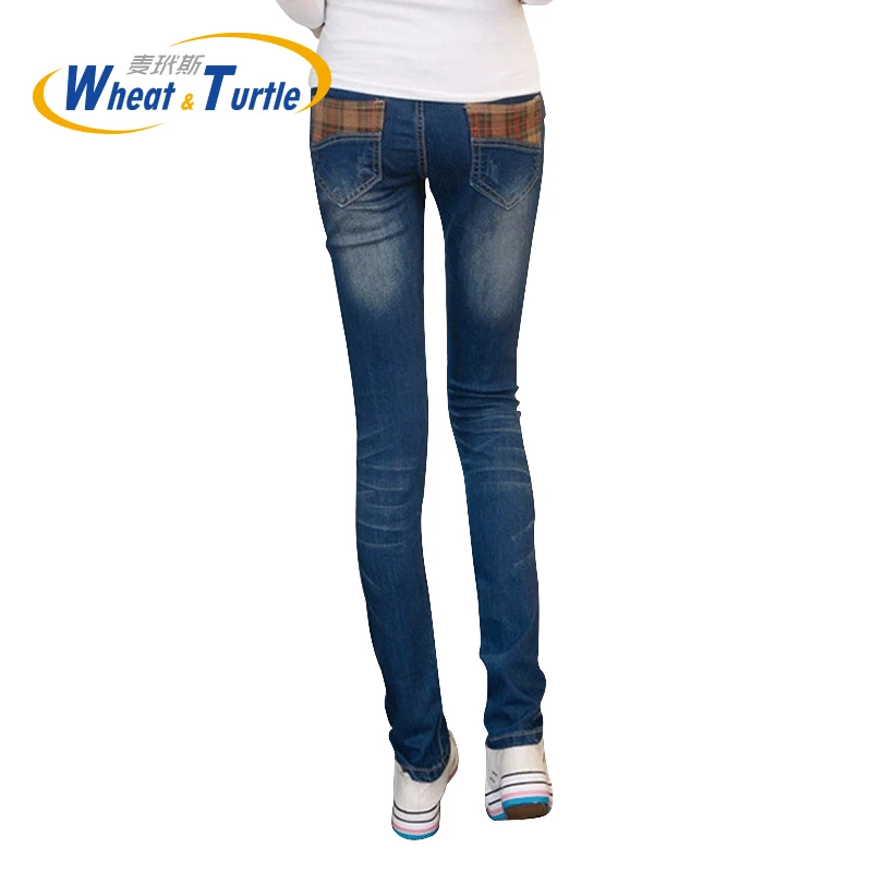Новое поступление цельные универсальные джинсы для беременных, повседневные обтягивающие джинсы для всех сезонов, подходящие джинсовые брюки для беременных женщин - Цвет: Blue