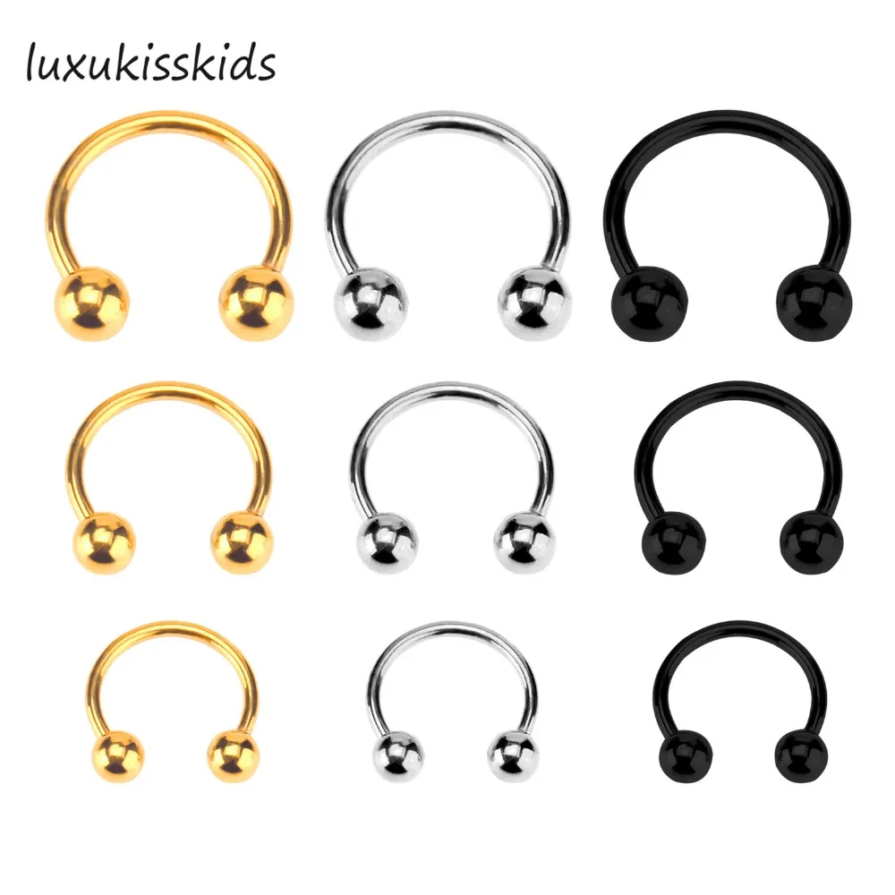 LUXUKISSKIDS 9 шт./лот модное кольцо для носа 316L нержавеющая сталь женские Кольца