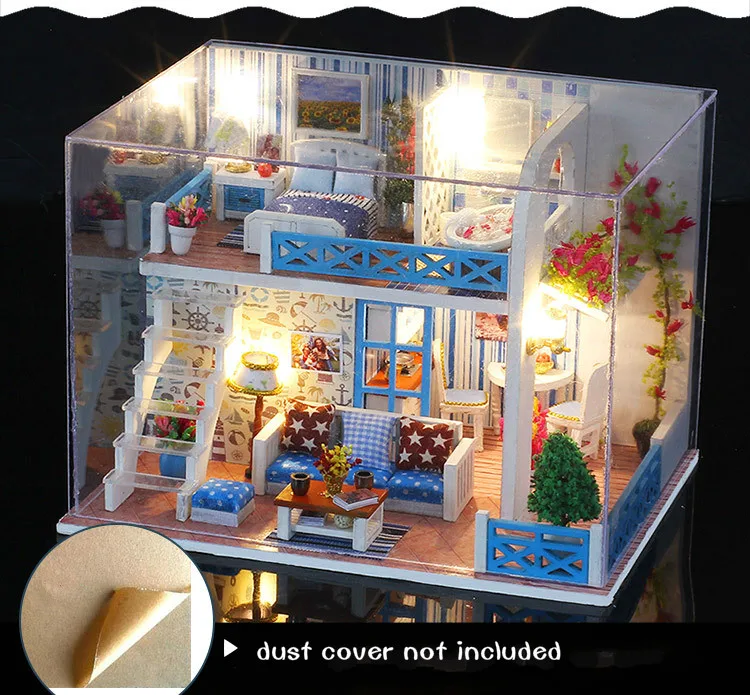DIY Seaview маленький дом модель здания 3D головоломка Деревянный кукольный домик ранняя развивающая головоломка, игрушка дом Хелен подарок для