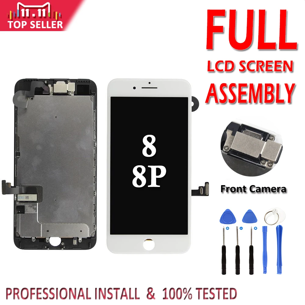 

Full Set LCD for iPhone 8G 8 Plus LCD Complete Assembly Display Touch Screen Digitizer Replacement Front Camera No Home Button