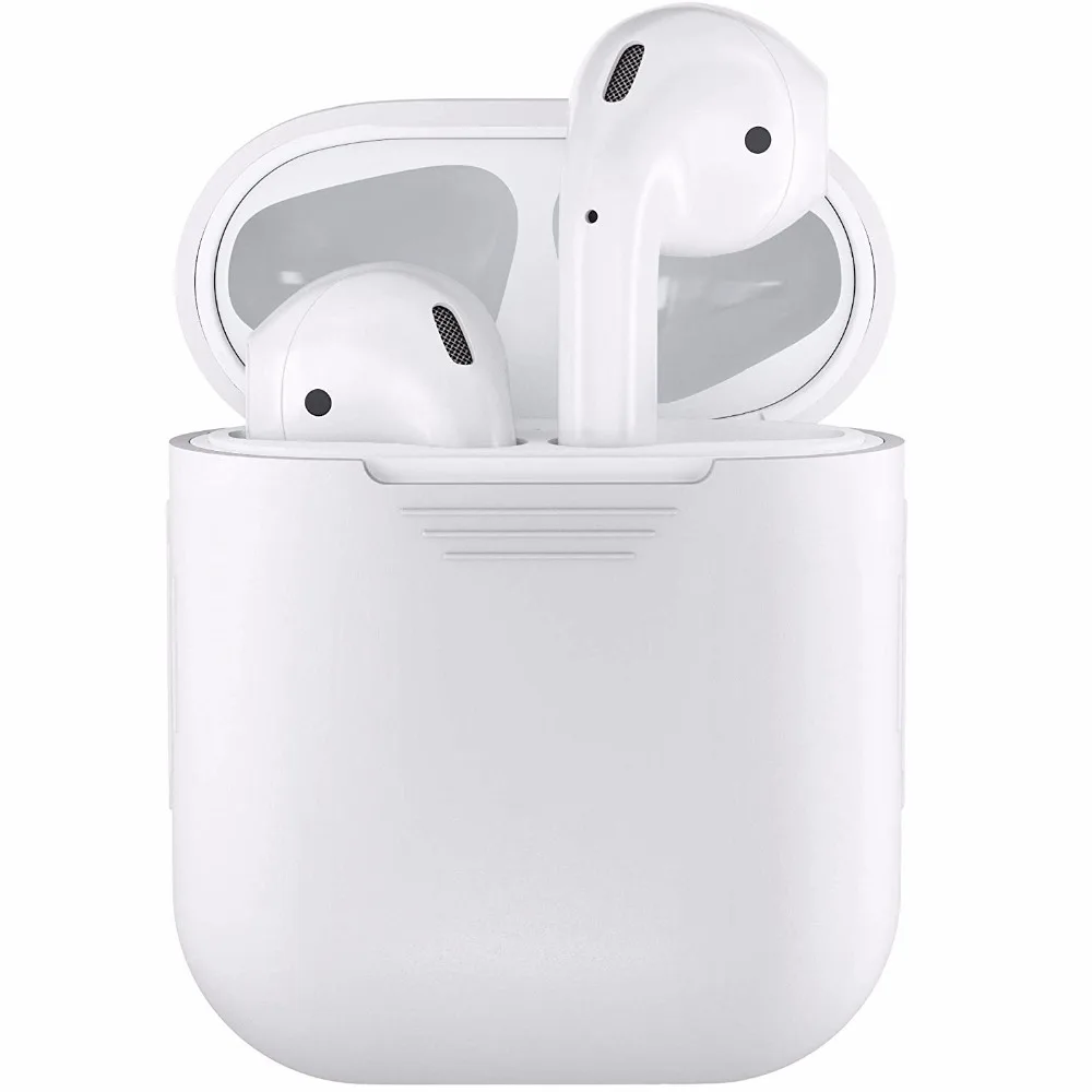 Силиконовые bluetooth беспроводные наушники Air pods чехол для AirPods защитный чехол Аксессуары для Apple Airpods зарядная коробка