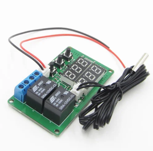

12V Digital Thermometer Temperature Controller Dual Relay Alarm Air Regulator