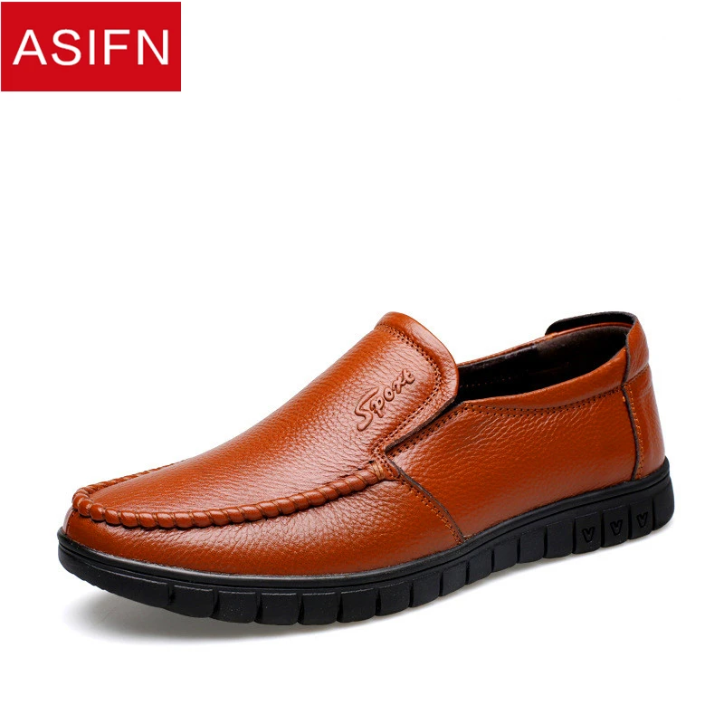 

ASIFN Men Leather Shoes Autumn Winter Male Set Foot Man Soft Middle-aged Male Zapatillas Hombre Hollow Mens Shoes Casual Luxury