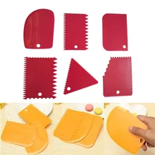 6 шт./компл. Многофункциональный Пластик скребок нерегулярные зубной кромкой для самостоятельного приготовления мороженого, скребок для края торта гладкой торт пресс-формы