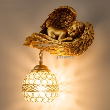 

European led wall lamp living room American creative wall lights for home bedroom Bedside loft Retro aisle staircase wall light