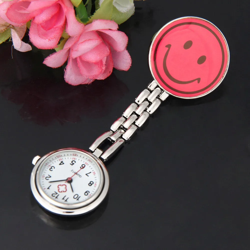 

Nurse Clip-on Fob Brooch Pendant Hanging Smile Face Watch Pocket Watch New Clock Ladies Wrist Watch Relogio Feminino Gift A40