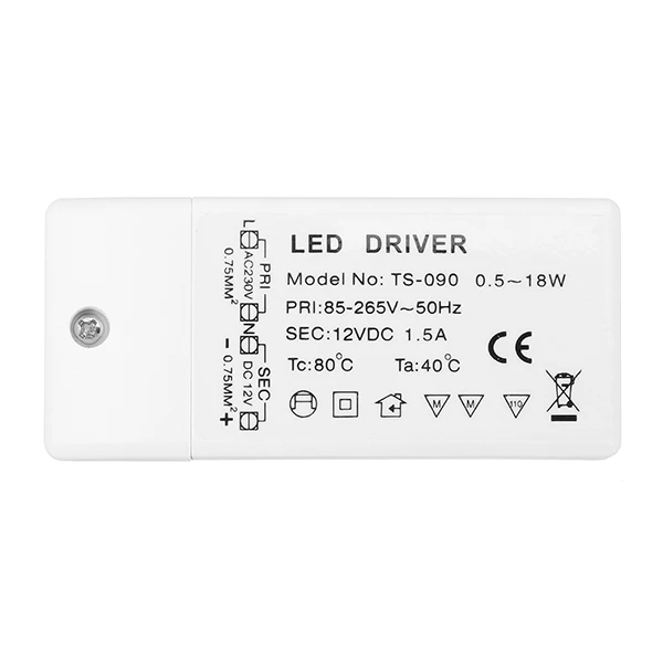 AC85-265V для DC12V 18 Вт Светодиодный драйвер Питание трансформатор для MR11 MR16 лампочка